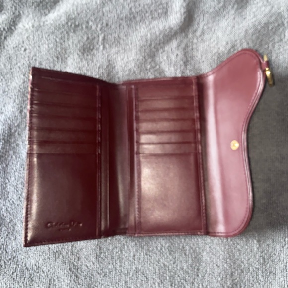 Dior Bordeaux Monogram Trotter Saddle Wallet - Picture 8 of 9